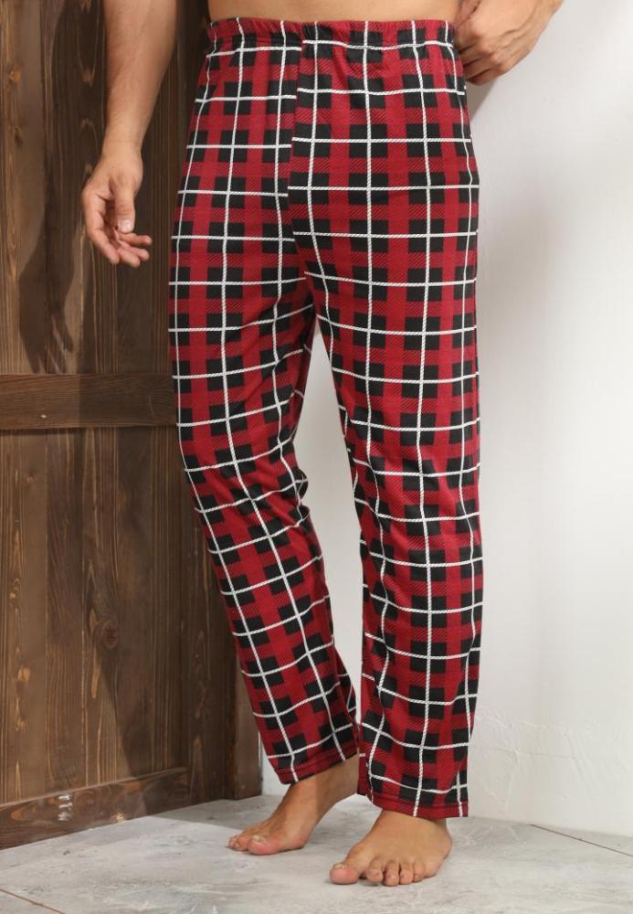 Pantaloni de Pijama ,Big Size ,Barbati,Culoare Rosu cu Alb,Engros